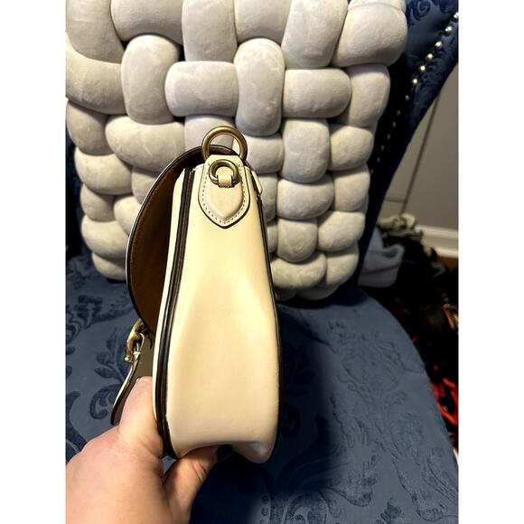 Coach Beige with Denim Logo Upcrafted Beat Saddle Bag - Picture 7 of 10